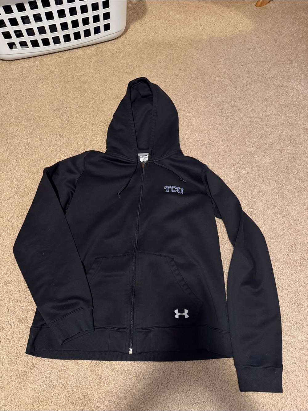 Under Armour Black TCU Zip-Up Hoodie Jacket